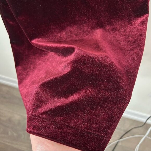 LULU's Women’s Avion Mini Slip Dress Velvet Cowl Neck Maroon Burgundy bodycon XS - Picture 14 of 16